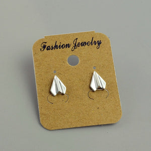 Fashion jewelry gold silver color Paper airplane stud for women men lovers' gift 1lot=2pairs E3289