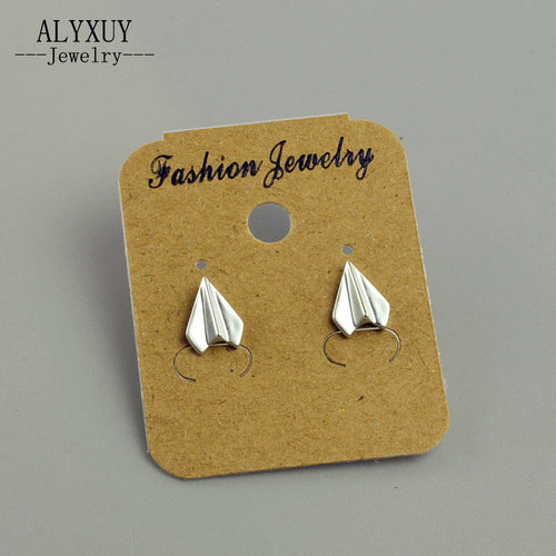 Fashion jewelry gold silver color Paper airplane stud for women men lovers' gift 1lot=2pairs E3289
