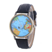 Load image into Gallery viewer, Global Travel By Plane Map Watch