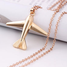 Load image into Gallery viewer, Silver Gold Plane Necklace Airplane