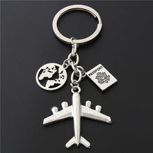 Load image into Gallery viewer, World Map Airplane Key Chain